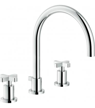 Faucet for washbasin  3 holes Nobili series  Lira a long mouth  with drain