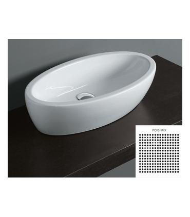 Simas lft spazio lft64  lavabo 63cm prof.33cm  sur pied decore'.