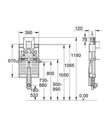 Modèle pour urinoir Grohe uniset