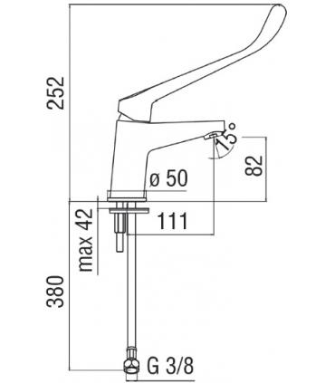 Washbasin mixer   with clinical lever Nobili without  drain