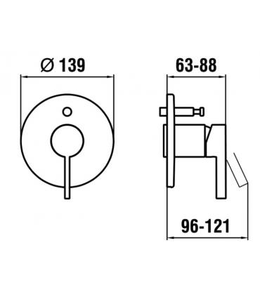 Laufen Kartell shower mixer with diverter