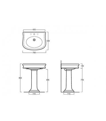 Column Washbasin, Simas collection Lante