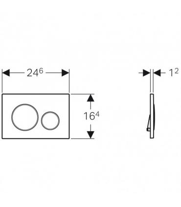 Sigma20 Nouvelle plaque 2 boutons Geberit 115.882.KN.1 satin et chrome