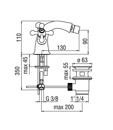 Miscelatore bidet bocca alta, Teknobili grazia art.GRC5119/6CR