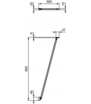 Ideal Standard Connect 2 corner support bar K9381