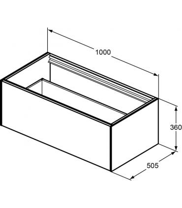 Ideal Standard Conca veneered vanity for washbasin without top