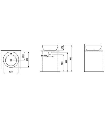 Lavabo da appoggio monoforo Laufen Alessi One