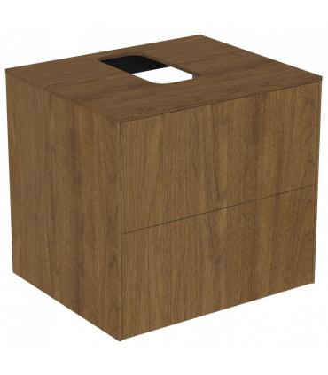 Ideal Standard meuble sous-vasque 2 tiroirs en placage de bois Conca