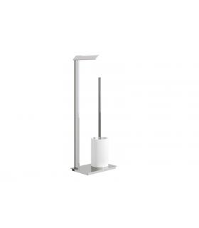 Stand, Lineabeta, collection Rampin, model 5113, with paper holder and toilet brush holder steel, polished stainless steel