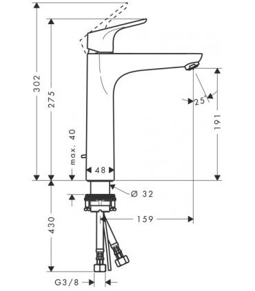 High mixer for washbasin Hansgrohe collection focus