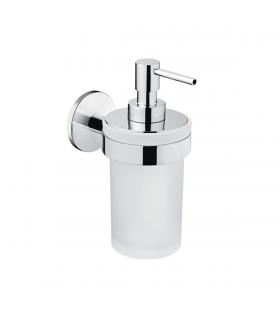 Dispenser sapone Bath+ serie Duo round con contenitore in vetro