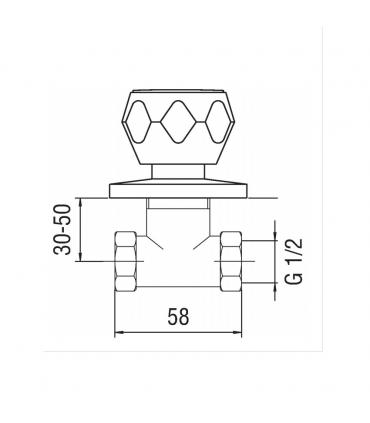 Stop valve built-in, Nobili nuova flora 6008/3Z