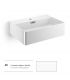 Multi-position washbasin, Lineabeta, collection Quarelo, model 53708, without drain, ceramic, white