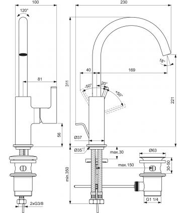 JOY BC777 WASHBASIN MIXER "C" MOUTH