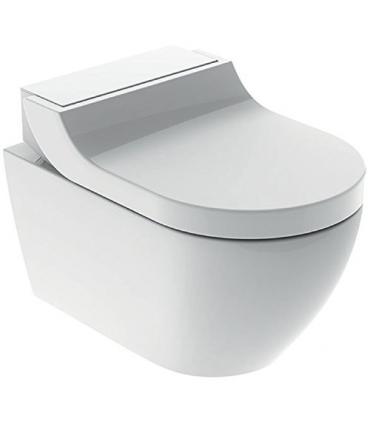 WC suspendu multifonction Tuma Comfort AquaClean Geberit verre blanc
