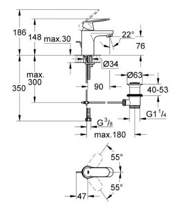 Washbasin mixer ecojoy, Grohe, Eurosmart Cosmopolitan