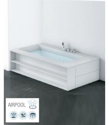 Bathtub left AIRPOOL Sensual made of corian white matt without Taps
