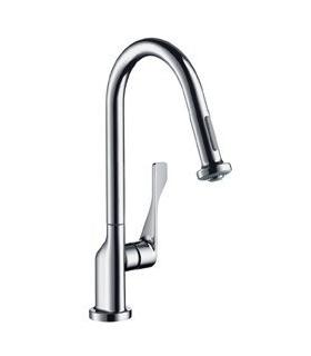 Mixer with hand shower and clinic handle for sink Hansgrohe Axor Citterio