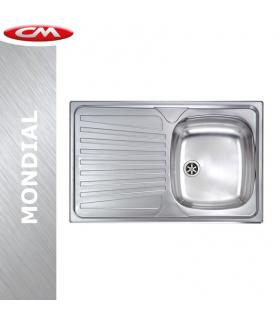 Lavello inox CM da incasso sx 1 vasca 79x50 cm monoforo