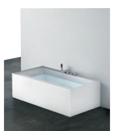 Baignoire  Sensual en matiere Corian blanc opaque sans robinet