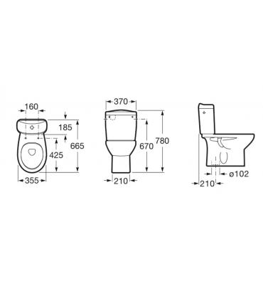 Close coupled toilet with floor drain Roca Neo Victoria