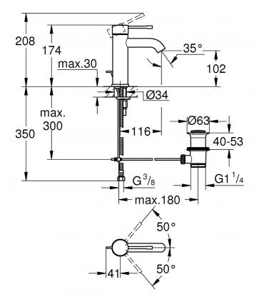 Miscelatore lavabo, Grohe Essence New art.23589001