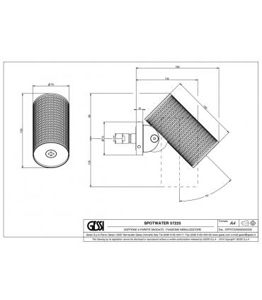 Soffione doccia da parete Gessi serie Spotwater316 Meccanica art.57225