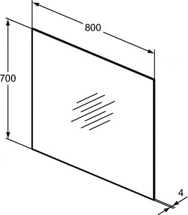 Miroir à bord poli Ideal Standard sans éclairage
