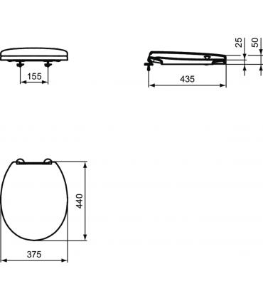 Sedile per wc disabili Ideal Standard Contour 21