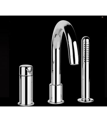 3-hole bath mixer Gessi Goccia spout and hand shower art.33637