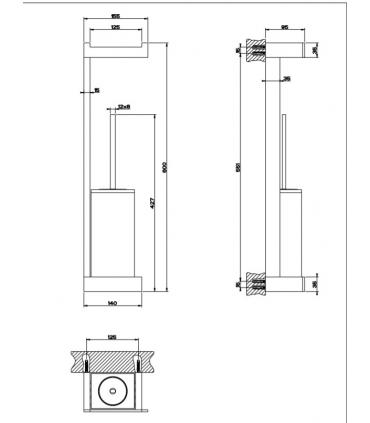 Lampadaire, modèle Gessi Rectangle art. 20867 blanc, pour coin toilette