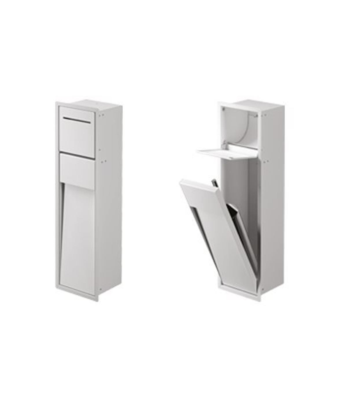 Portarotolo Con Scopino e Porta Scopino In Acciaio Accessori Bagno WC 80cm