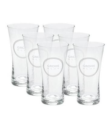 Boite   de 6 verres, Grohe Blue, en verre