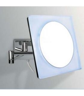 Magnifying mirror wall hung Colombo with led lighting chrome