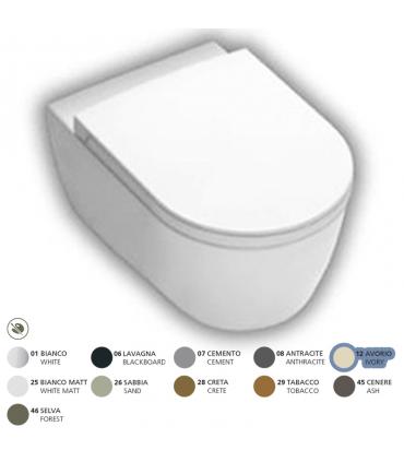 Wall-hung rimless toilet PURE RIM with hidden fixings Fusion Alchemy series