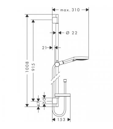 Hansgrohe Raindance PowderRain Select 3-jet sliding rail