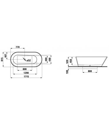 Laufen Kartell freestanding bathtub with drain