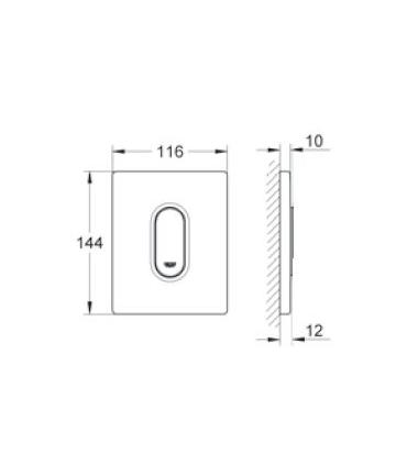 Flush plate 1 button for urinal, Grohe collection Arena Cosmopolitan