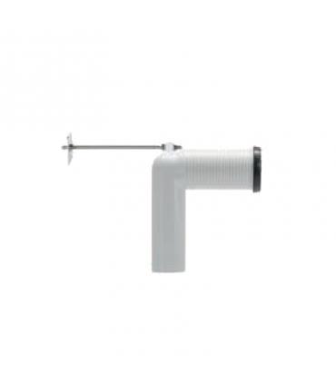 HATRIA coude  en forme de "L" decoupable    pour toilette  avec   vidage  adjustable