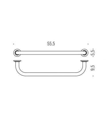 Wall grab rail for bathtub Colombo collection hotellerie b9720 chrome