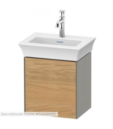 Duravit wall-hung vanity unit, White Tulip 4240L series, with door in Natural Oak