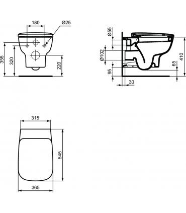 IDEAL STANDARD vaso sospeso con sedile serie Esedra art.T278601