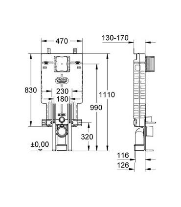 Cassetta incasso Grohe serie Uniset per cartongesso art.38642001