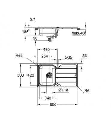 Grohe K500 stainless steel sink