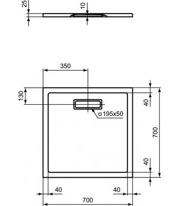 Ideal Standard Ultraflat New square shower tray