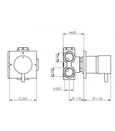 Deviatore incasso Bellosta Ixs rosone quadro
