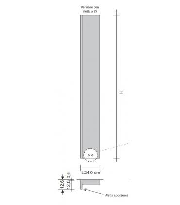 Radiatore verticale singolo con aletta sx Tubes Rift ad acqua