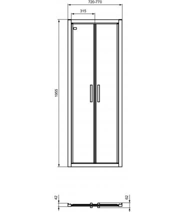 Porte de carré Ideal Standard série Connect 2 / S