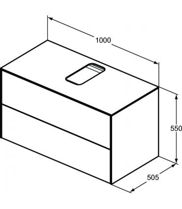 Mobile per lavabo legno impiallacciato 2 cassetti Ideal Standard Conca