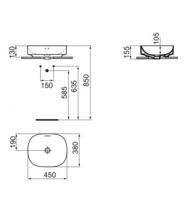 LINDA-X T4399 OVAL WASHBASIN 45X38